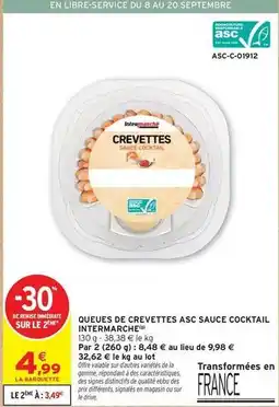 Intermarché Contact Aqua - queues de crevettes asc sauce cocktail offre