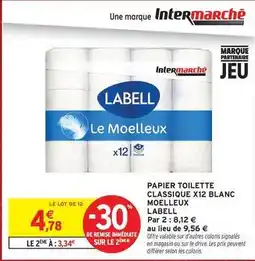 Intermarché Contact Signal - papier toilette classique x12 blanc moelleux offre