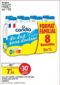 Intermarché Contact Candia - le lait sans lactose a 1% de mg offre