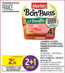 Intermarché Contact Herta - jambon le bon paris a l'etouffée conservation sans nitrite offre