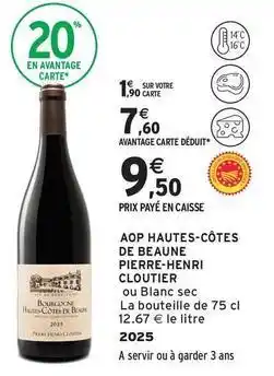 Intermarché Contact Aop hautes-côtes de beaune pierre-henri offre