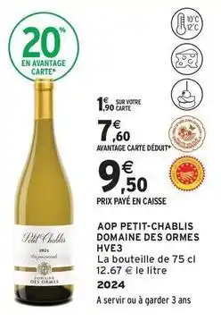 Intermarché Contact Aop petit-chablis offre
