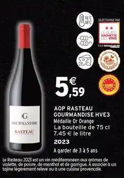 Intermarché Contact Hachette - aop rasteau gourmandise hve3 offre
