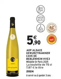 Intermarché Contact Gewurztraminer - aop alsace cave de beblenheim hve3 offre
