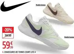 Intersport Chaussures de tennis court lite 4 offre