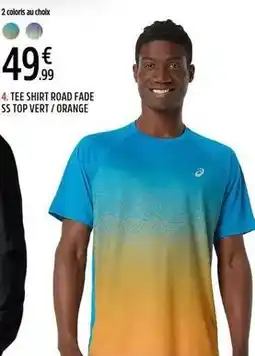 Intersport Tee shirt road fade ss top vert / orange offre