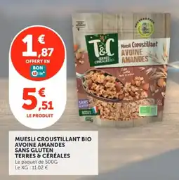 Utile Terres & Céréales Muesli Croustillant Bio offre
