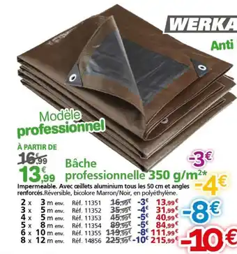 WERKA Bâche professionnelle 350 g/m²
