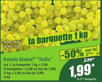 Norma Italia Raisins blancs offre