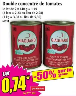 Norma GIAGUARO Double concentré de tomates offre