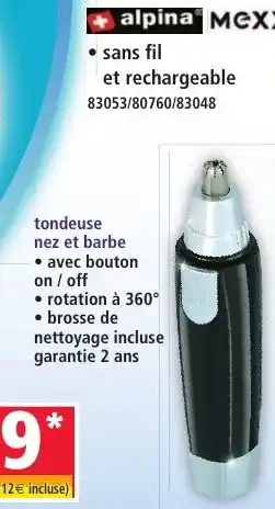 Norma alpina tondeuse nez et barbe offre