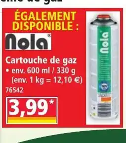 Norma Nola Cartouche de gaz offre