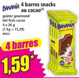 Norma BANANIA barres snacks au cacao offre