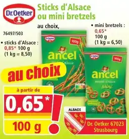 Norma Dr.Oetker Sticks d'Alsace ou mini bretzels offre
