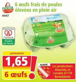 Norma LE PANIER du matin 6 œufs frais de poules élevées en plein air offre