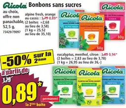 Norma Ricola Bonbons sans sucres offre
