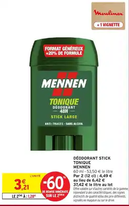 Intermarché Mennen Tonique Déodorant offre
