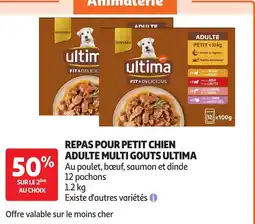 Auchan ULTIMA Repas pour petit chien adulte multi gouts offre