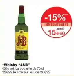 Monop' J&B Whisky offre