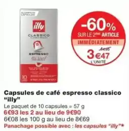 Monop' illy Capsules de café espresso classico offre