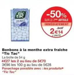 Monop' Tic Tac Bonbons à la menthe extra fraîche offre