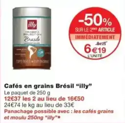 Monop' illy Cafés en grains Brésil offre
