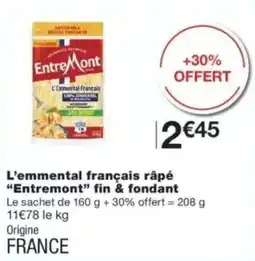 Monop' Entremont L'emmental français râpé offre