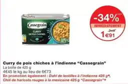 Monop' Cassegrain Curry de pois chiches à l'indienne offre