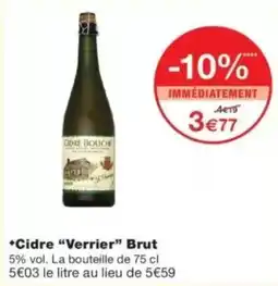 Monop' ODRE BOLICHE Cidre "Verrier" Brut offre