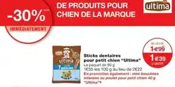 Monop' ultima Sticks dentaires pour petit chien offre