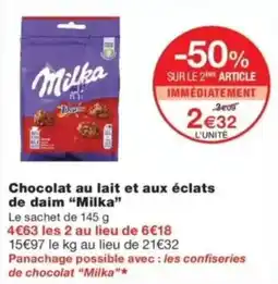 Monop' Milka Chocolat au lait et aux éclats de daim offre