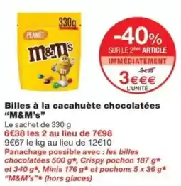 Monop' M&M's Billes à la cacahuète chocolatées offre