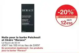 Monop' Horace Huile pour la barbe Patchouli et Cèdre offre