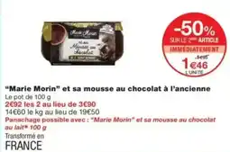 Monop' Marie Morin Mousse au chocolat à l'ancienne offre