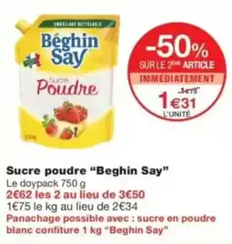 Monop' Beghin Say Sucre Poudre offre