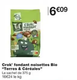 Monop' Terres & Céréales Crok' fondant noisettes Bio offre