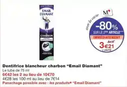 Monop' Email Diamant Dentifrice blancheur charbon offre