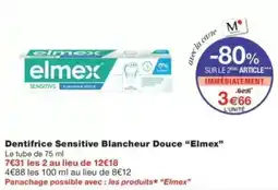 Monop' elmex Dentifrice Sensitive Blancheur Douce offre