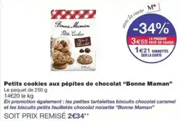 Monop' Bonne Maman Petits cookies aux pépites de chocolat offre