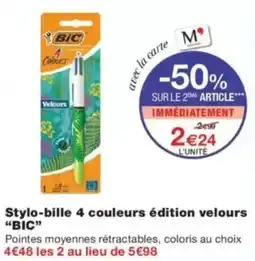 Monop' BIC Stylo-bille 4 couleurs édition velours offre
