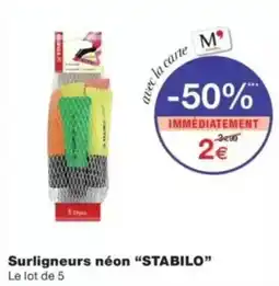Monop' STABILO Surligneurs néon offre
