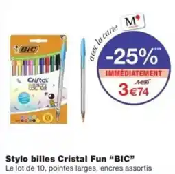 Monop' BIC Stylo billes Cristal Fun offre