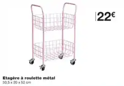 Monop' Etagère à roulette métal offre