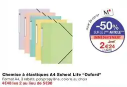 Monop' School Life Chemise à élastiques A4 offre