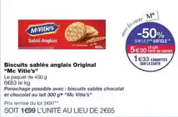 Monop' McVitie's Biscuits sablés anglais Original offre