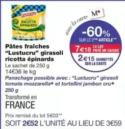 Monop' Lustucru Pâtes fraîches offre