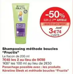 Monop' Garnier Fructis Shampooing methode boucles offre
