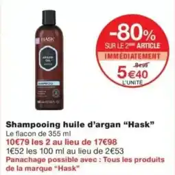 Monop' Hask shampooing huile d'argan offre