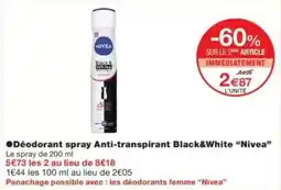 Monop' NIVEA Déodorant spray Anti-transpirant Black&White offre