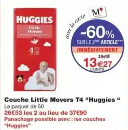 Monop' Huggies Couche Little Movers T4 offre